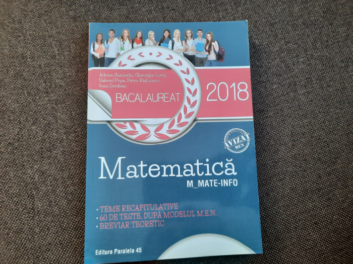 Adrian Zanoschi - Bacalaureat matematica mate-info 2018