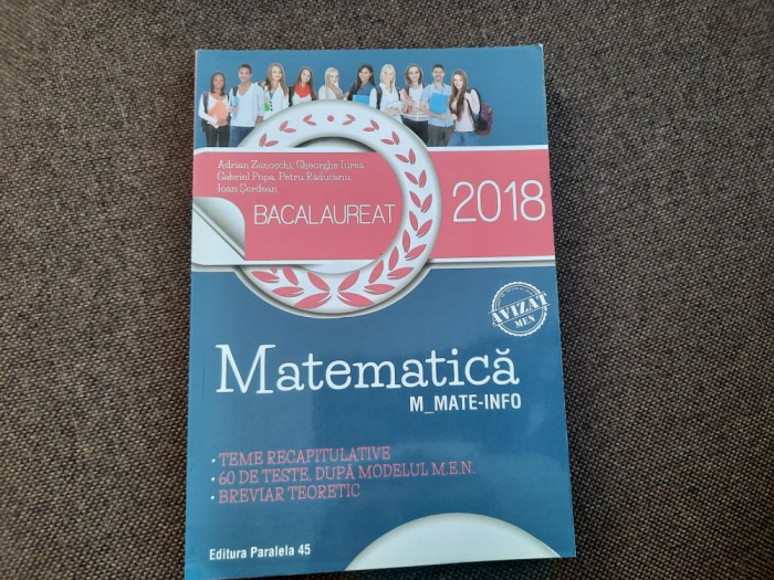 Adrian Zanoschi - Bacalaureat matematica mate-info 2018