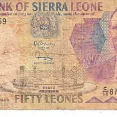 M1 - Bancnota foarte veche - Sierra Leone - 50 leones - 1988