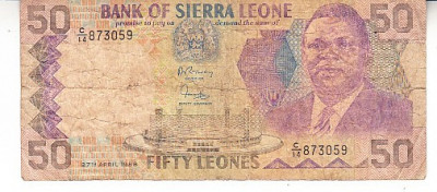 M1 - Bancnota foarte veche - Sierra Leone - 50 leones - 1988 foto
