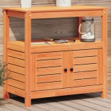 vidaXL Masă de plantare cu rafturi maro 82,5x45x81 cm lemn masiv pin