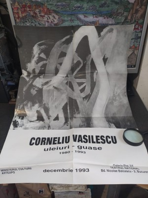 Corneliu Vasilescu, afiș, text critic Theodor Redlow, Uleiuri-Guașe 1980-1993, decembrie 1993, Galeria Etaj3/4 Teatrul Național, 135 foto