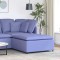 vidaXL Canapea modulară, taburet, albastru-deschis, 100x100x48 cm