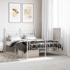 Gossi cadru de pat metalic cu tablie, alb, 140x200 cm