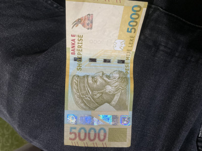 Bancnota albania 5000 pese mij&amp;euml; lek&amp;euml; foto