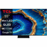 Cumpara ieftin Televizor QLED MiniLED TCL 139 cm (55inch) 55C805, Ultra HD 4K, Smart TV, Google TV, WiFi, CI+, Clasa G, 144 Hz (Model 2023)