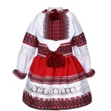 Costum Popular Muntenia pentru fete, rosu 3 ani 98 cm