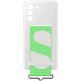Husa de protectie Samsung Silicone Cover with Strap pentru Galaxy S21 FE 5G, White