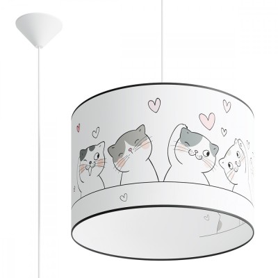 Lampă Suspendată Cat Multicolor Pvc 1 Bec Oval Modern De Interior foto