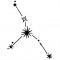 Sticker decorativ Constelatie Zodiacala, Negru, 71 cm, 5485ST