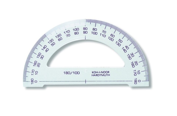 Raportor 180 grade, 10 cm cristal Koh-I-Noor