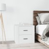 Noptiera moderna Gossi, alba, 50x39x47 cm, lemn compozit, design elegant, spatiu depozitare, blat stabil