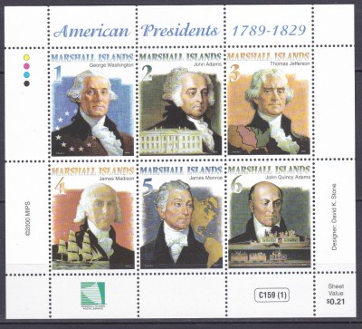 DB1 Ins. Marshall Presedinti Americani I MS MNH foto