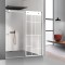 Paravan dus cu usa glisanta Glissando INOX, model Urban alb, sticla clara securizata, pentru nisa cu latime intre 122-140x205 cm