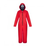 Cumpara ieftin Costum gardian Squid Game, KidMania&reg;, model Triunghi pentru copii - Jocul Calamarului 3-5 ani 100-110 cm