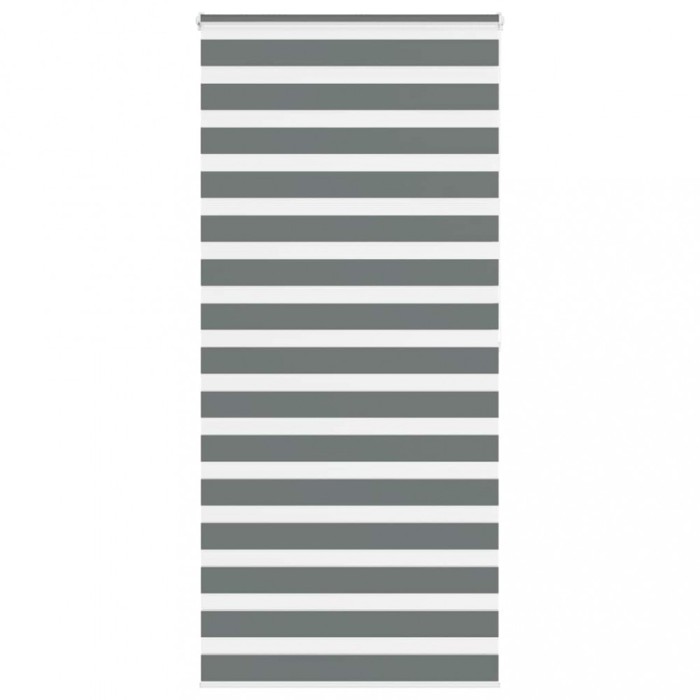 Jaluzea tip zebra gri inchis latime tesatura 105,9 cm poliester