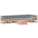 Set mobilier de gradina cu perne, 7 piese, lemn masiv douglas