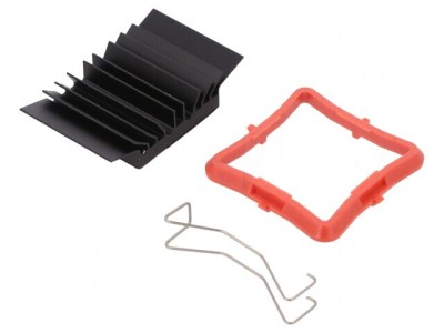 Radiator extrudat cu aripioare BGA negru 27mm x 27mm foto