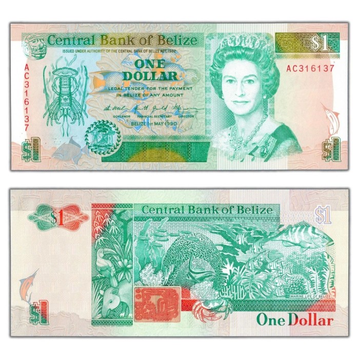 !!! F. RARR : BELIZE - 1 DOLAR 1990 - P 51 - UNC