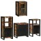 vidaXL Set de mobilier pentru baie cu ușă 4 pcs Lemn recuperat solid 3305697