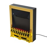 Șemineu Electric &Icirc;ncorporabil sau de Podea 1000-2000W, din Plastic și Metal, Auriu, 48x19x59cm HOMCOM | Aosom RO