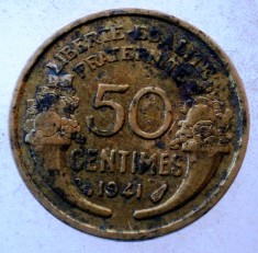 7.808 FRANTA WWII 50 CENTIMES 1941 foto
