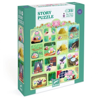 Puzzle poveste Cei trei purcelusi, Djeco foto
