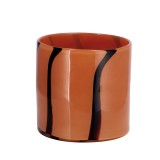 Cumpara ieftin Vaza flori sticla neagra maro 15 x 15 cm