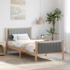 VidaXL Cadru de pat Maro și gri deschis 90 x 190 cm Lemn masiv de pin 878504