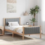 VidaXL Cadru de pat Maro și gri deschis 90 x 190 cm Lemn masiv de pin 878504