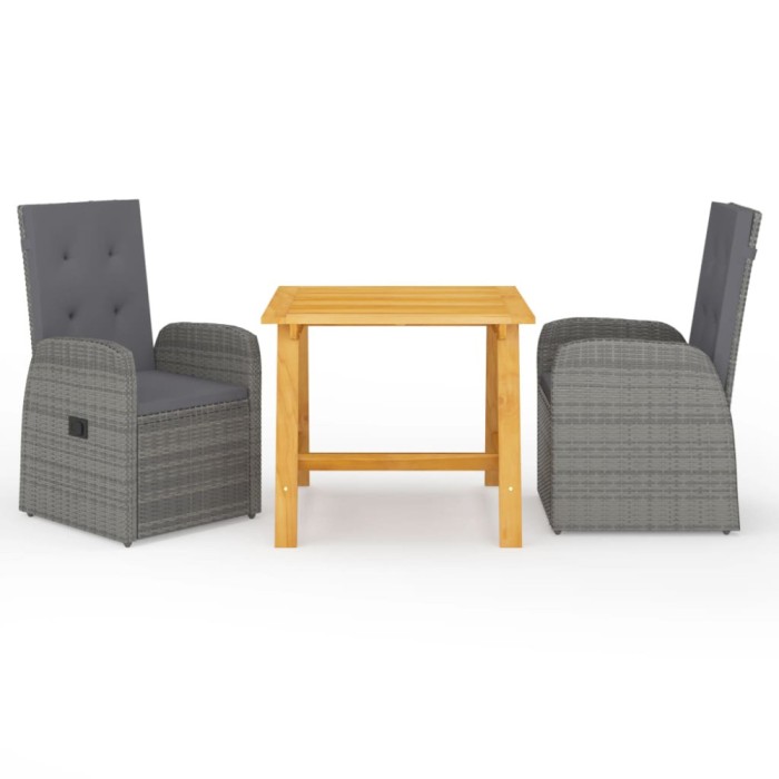 Gossi set de masa pentru gradina, 3 piese, gri