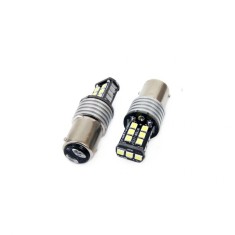 Set becuri auto cu LED CANBUS P21 5W BA15D 15 SMD 7.5W Alb 12 24V foto