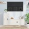 Set dulap TV, 2 piese, alb extralucios, lemn prelucrat