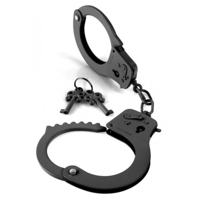 Catuse Metal Negru - Designer Handcuffs Black foto