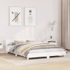 VidaXL Cadru de pat fără saltea, alb, 135x190 cm, lemn masiv de pin