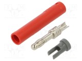 Conector banană 4mm roșu neizolat 32A 30VAC 60VDC ST&Auml;UBLI