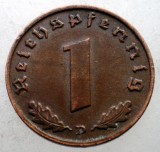 2.526 GERMANIA WWII 1 REICHSPFENNIG 1939 D, Europa, Bronz