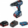 Bosch GSB 18V-50 Masina de gaurit cu percutie brushless cu 2 acumulatori Li-Ion, 5Ah, 50Nm + L-Boxx