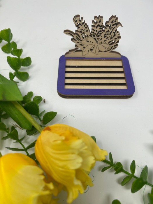 Suport pentru sapun din lemn de plop , Model Lavanda, rustic si elegant