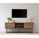 Cumpara ieftin Comoda TV Rodez, Sapphire, 140x40x50 cm, maro/negru