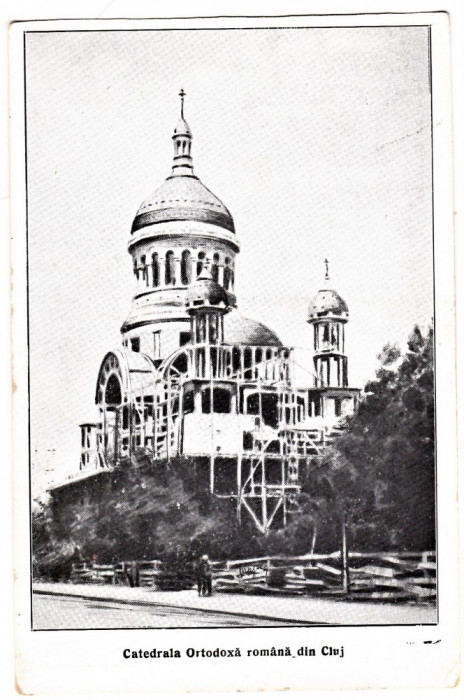 Cluj Catedrala Ortodoxa romana in faza de constructie 1929