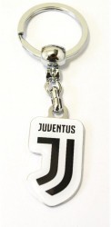 Breloc cheie inox compatibil echipa Juventus Torino alb/negru