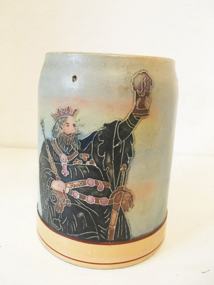 Halba ceramica veche Germania, cu rege, 0,5 l | Okazii.ro