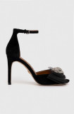 Cumpara ieftin Kurt Geiger London sandale din piele intoarsa Kensington Bow Sandal culoarea negru, 9989100209