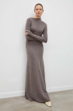 Lovechild rochie din l&acirc;nă culoarea gri, maxi, drept 7894157