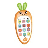 Jucarie Interactiva, Cyrax, Telefon Inteligent, Model Morcov, Functii Educative, Muzicale si Voce, 4-6 ani, 19 x 11.5 cm, din Plastic, Portocaliu