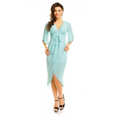 N762-1200 Rochie midi cu maneci trei sferturi