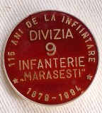 Divizia 9 Infanterie MARASESTI - 115 ani de la infiintare, insigna militara RARA