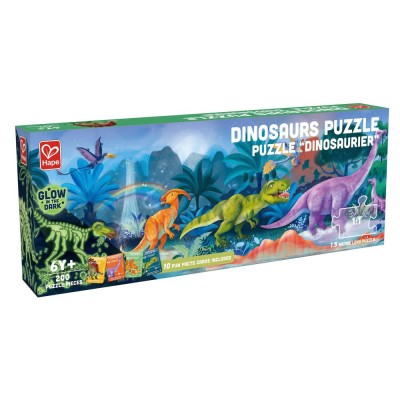 Puzzle pentru copii fluorescent cu Dinozauri (200 piese, 1.5m) foto