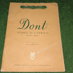 “DONT STUDII SI CAPRICII PENTRU VIOLINA” editura MUZICALA in anul 1974.